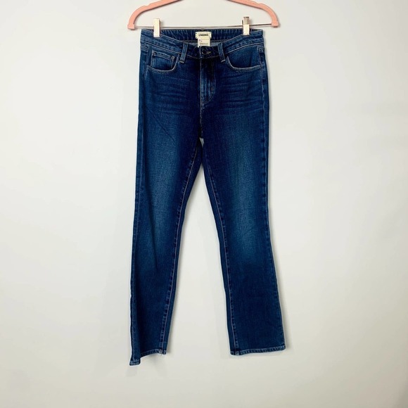 #48 L'Agence NWOT Blue Classic High Rise Slim Straight Denim Jeans Womens SZ 25 - Picture 1 of 3